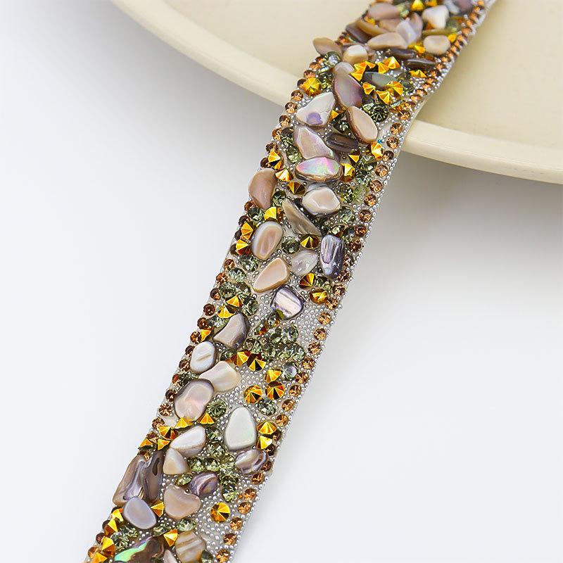 1 Yard Colorful Self Adhesive Crystal Rhinestone Trim Colorful Stone Diamond Sticker Sewing Drill Tape Diy Dress Car Phone Decor