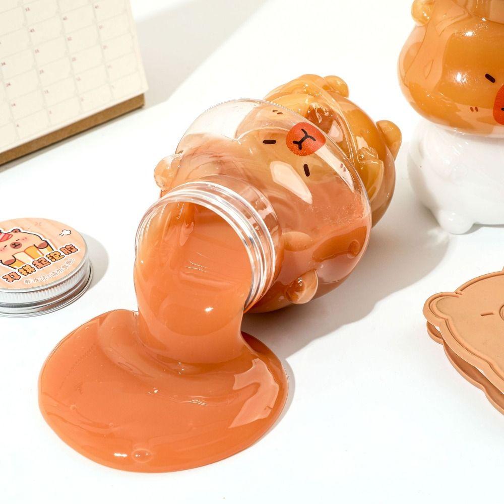 Resuable Capybara Slime Kit Cartoon Decompression Toy Portable DIY Crystal Mud  Party Favors