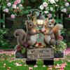 2D Flat Acrylic Squirrels Garden Stake Waterproof Ornament Outdoor Plaque Stake for Lawn Garden Accessory