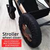 Set of 4pcs Strollers Wheel Protectors Sleeve for Baby Pushchairs,  Nonslip Wheel Protetive Cover Dustproof Black Case