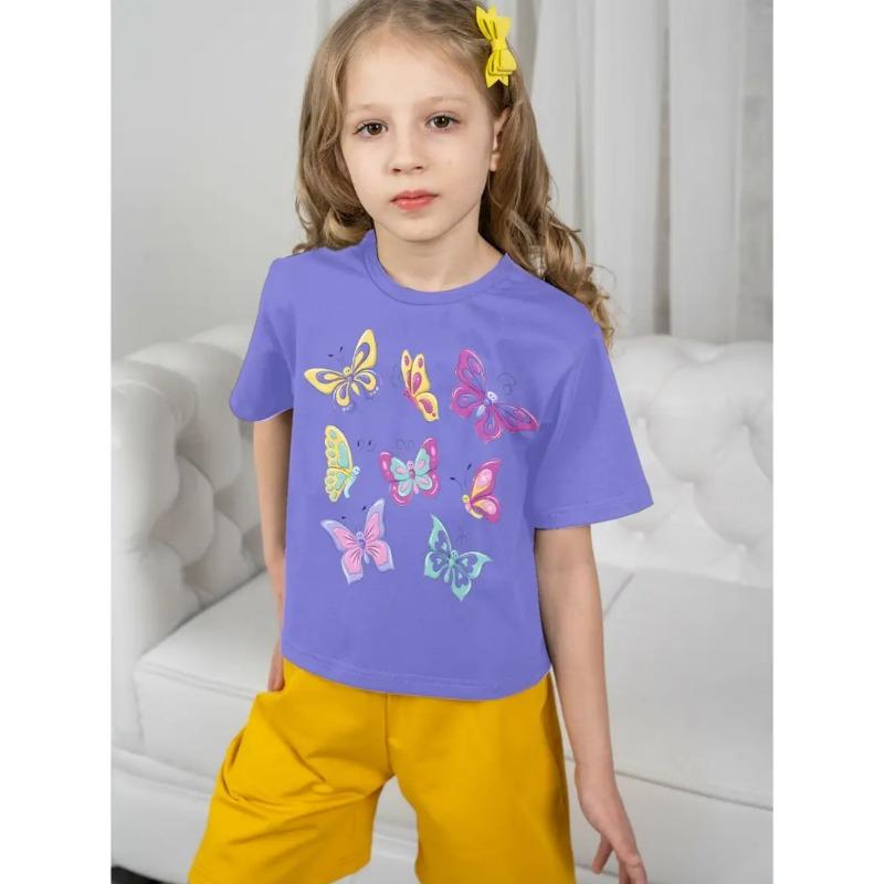 

Футболки для детей Милый кот 3D-принт Летние Повседневные Мультяшный узор Футболки с коротким рукавом Для улицы Простые 150