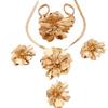 5-Piece Fashion Premium Accessories Flower Inlaid Necklace Bracelet Ladies Jewelry Set