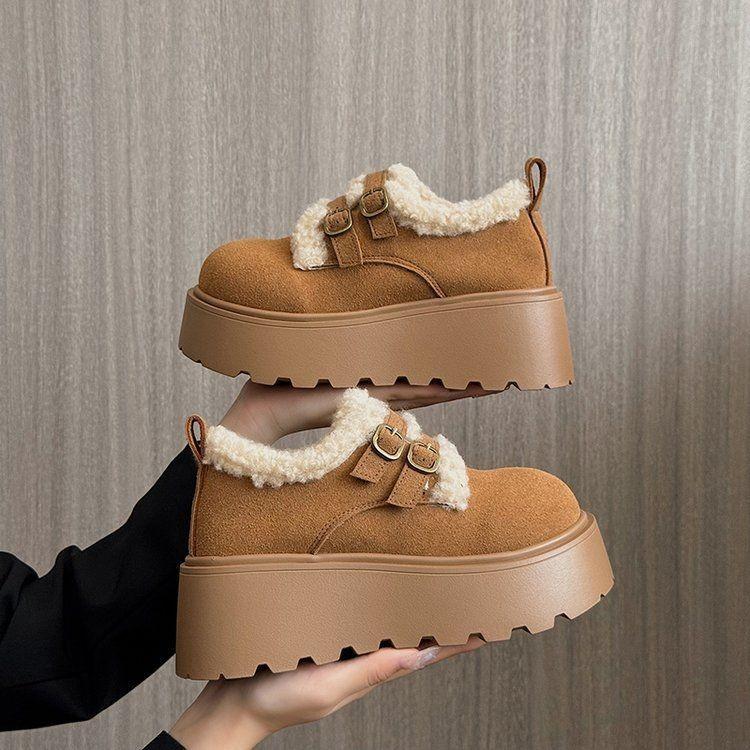 

Women s Large Size Soft Sole Heightening Winter Warm Fur Snow Boots Padded Lined Ankle Boots Anti-slip Hiking Casual Sports Cotton Boots 35 верблюд