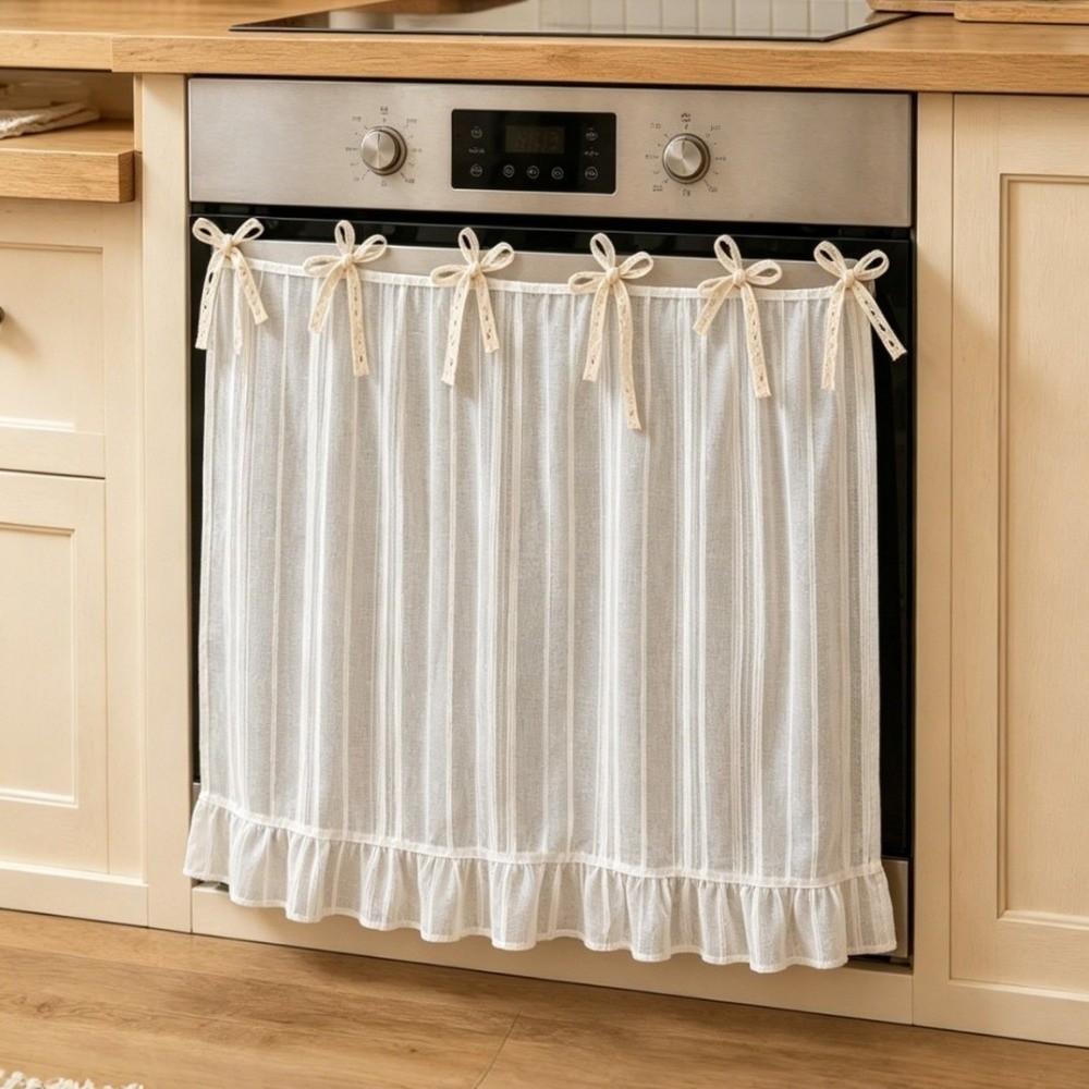 Pastoral Style Kitchen Stove Cover Skirt Handmade Stove Decor Valance Cabinet Curtain Small Window