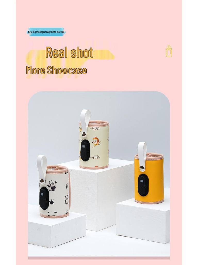Digital Display Baby Bottle Warmer: Portable Heating Sleeve for Universal Fit