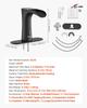 Touchless Bathroom Sink Faucet, Automatic Motion Sensor Waterfall Restroom Toilet Faucet with Hole Cover Plate, Modern Electronic Sensor Hot/Cold