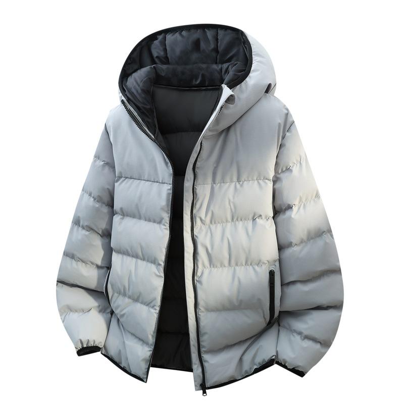 

Men s winter hooded cardigan cotton-padded clothes youth casual thickened warm men s cotton clothes men s winter clothes high-end jacket 4XL