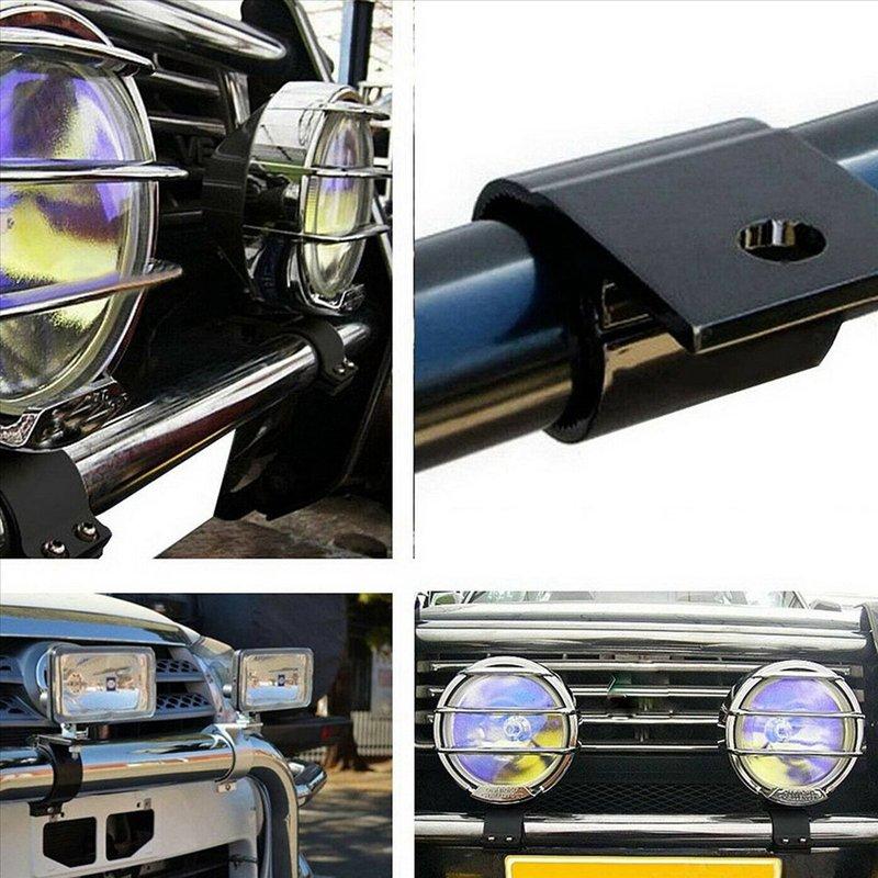 WO-2X 3 Inch 76-81Mm Bull Bar Roll Cage Mount Bracket Clamps LED Work Light Bar Holder For SUV ATV Truck Motorcycle Boat