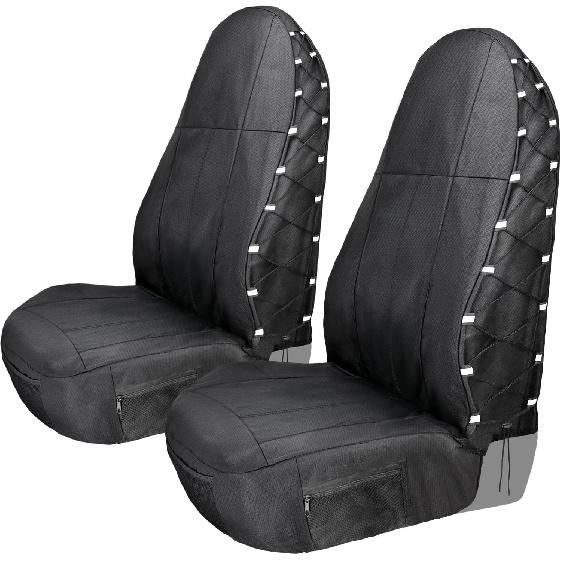Car Seat Covers for Trucks Waterproof Driver Seats 1pcs Coveralls Truck Bucket Black Protection Seats Covers Fits Pickup/SUV/RV/Van