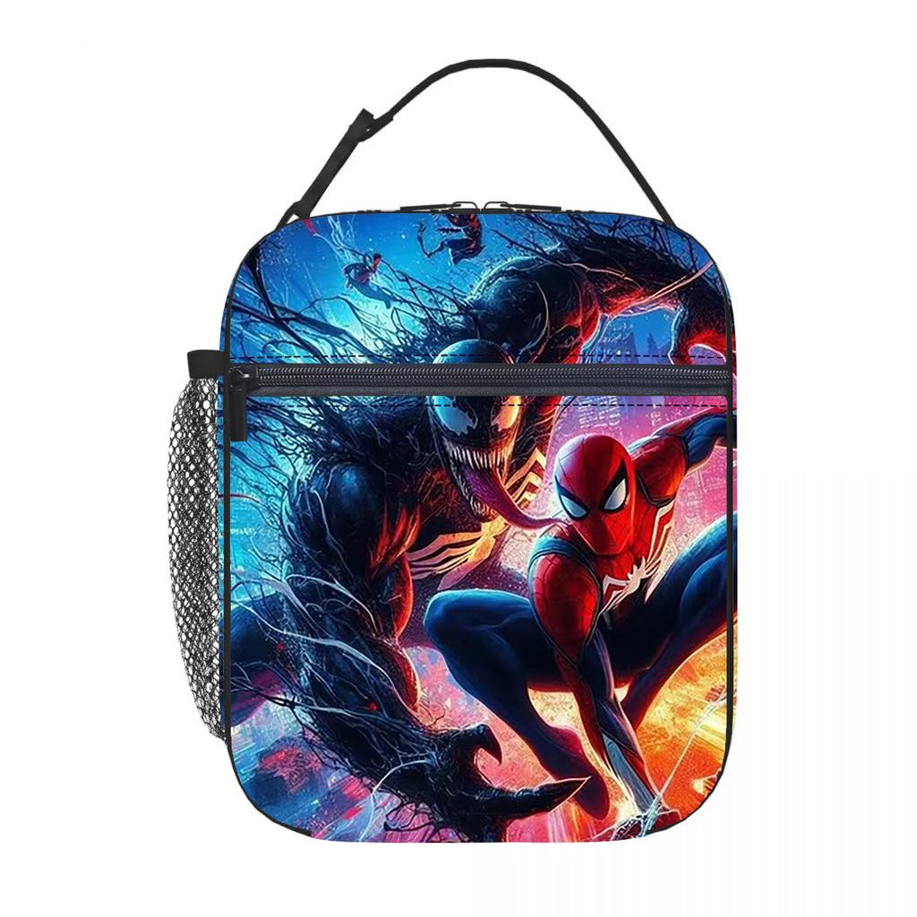 Spider-Man Cartoon Anime Lunch Bento Bag Children'S Fully Printed 3D Digital Insulation Bag Portable Outdoor Picnic Bag