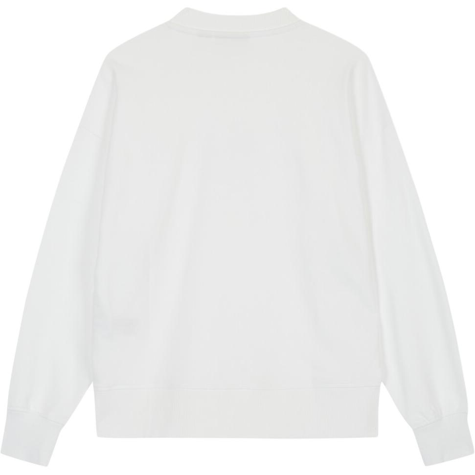 Calvin Klein Jeans Fleece Crewneck Letter Print Long Sleeve Sweatshirt Women sweatshirt White J224177-YAF