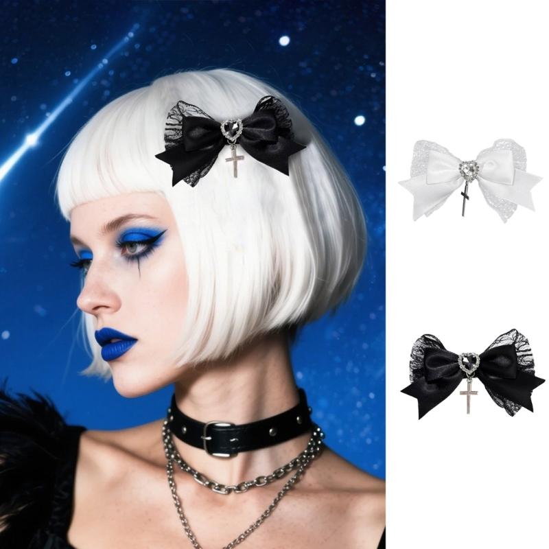 Love Heart Bowknot Hair Clip With Secure Grip For Women Girls Elegant Nonslip Barrettes Hair Accessory