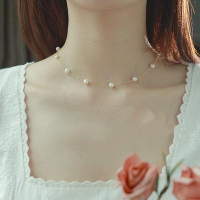 Natural Freshwater Pearl Gypsy Necklace Short Light Luxury Niche Design Temperament Neck Chain Versatile Fashion Lady