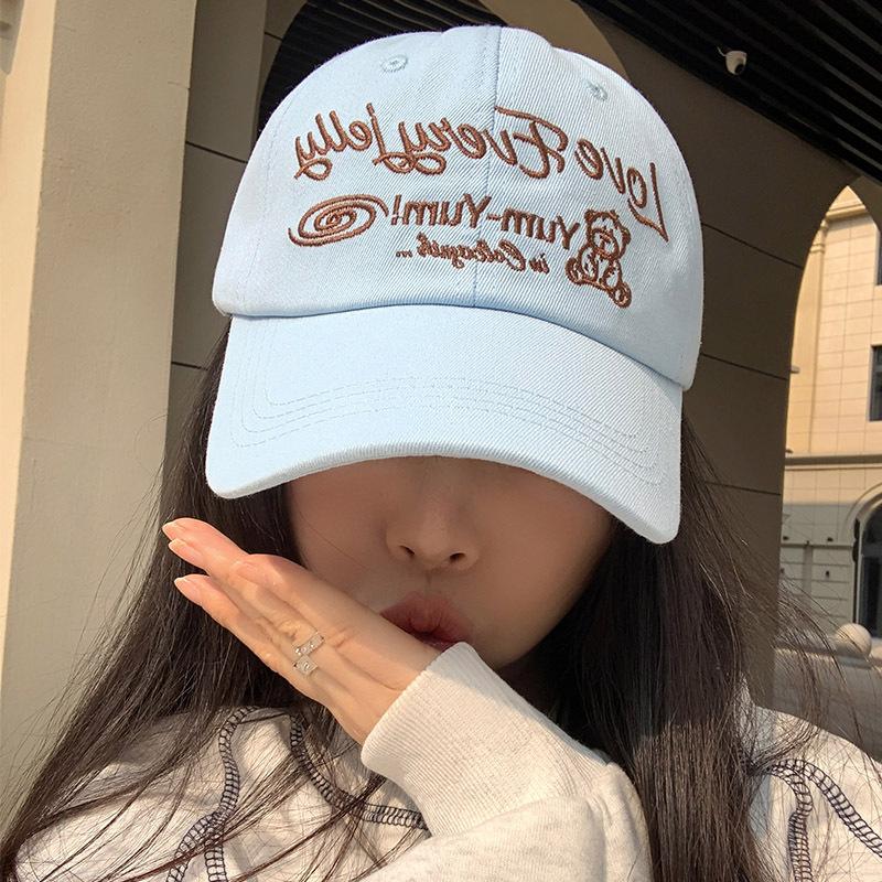 Blue Modern Embroidered Soft Baseball Cap For Women Flattering Suitable Design