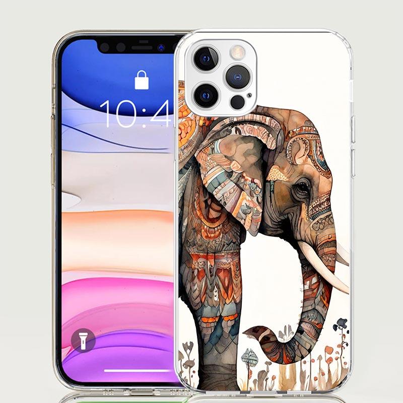 Elephant Mandala Aztec Phone Case For iPhone 17 Air 16 15 Plus 11 14 Pro Max 13 Mini 12 7 8 + SE Pattern Art Customized Cover 17