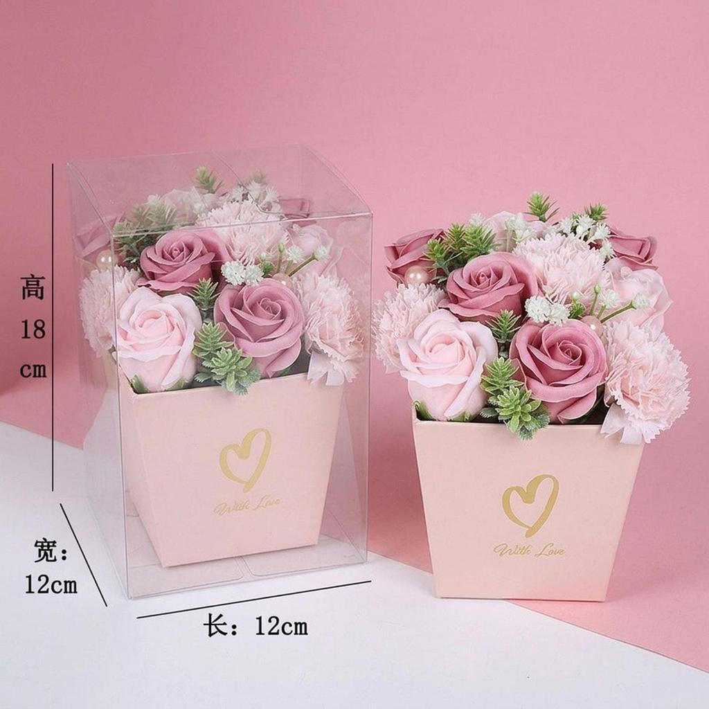 Soap Flowers Artificial Flower Bouquet Floral Soap Scented for Birthday Mother's Day Office