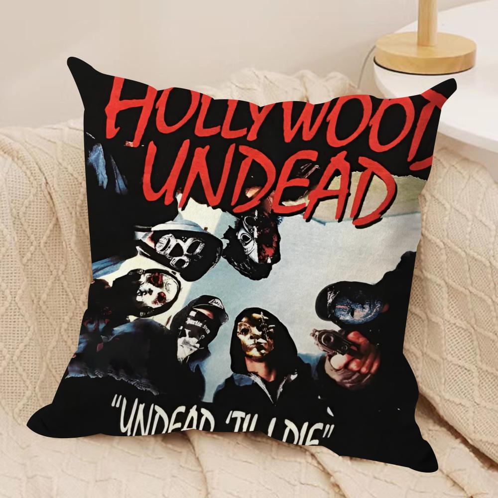 H-Hollywood U-Undead Band Cushion Cover Pillowcase Ultra Soft Skin Friendly Fabric Cloud Like Comfort & Concealed Zipper