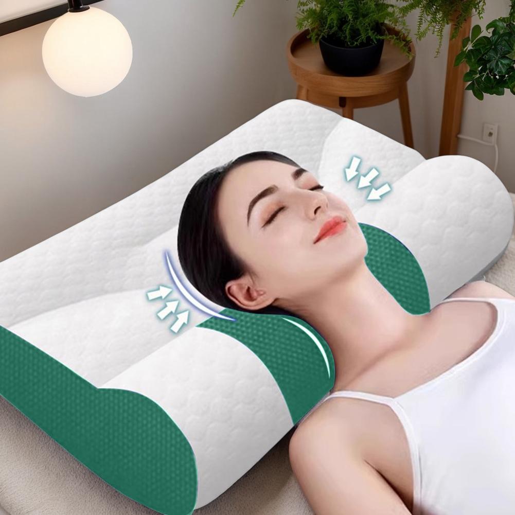 Ergonomic Cervical Pillow Enhancing Sleep Memory Neck Pillow Breathable Memory Foam Neck Massage Bed Pillow for Neck Pain Relief