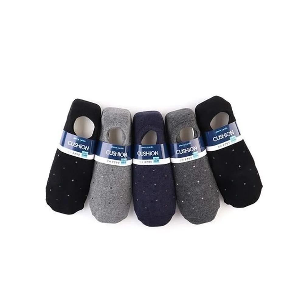 Men's File Cushion Socks Polka 5-Pair Non-Slip