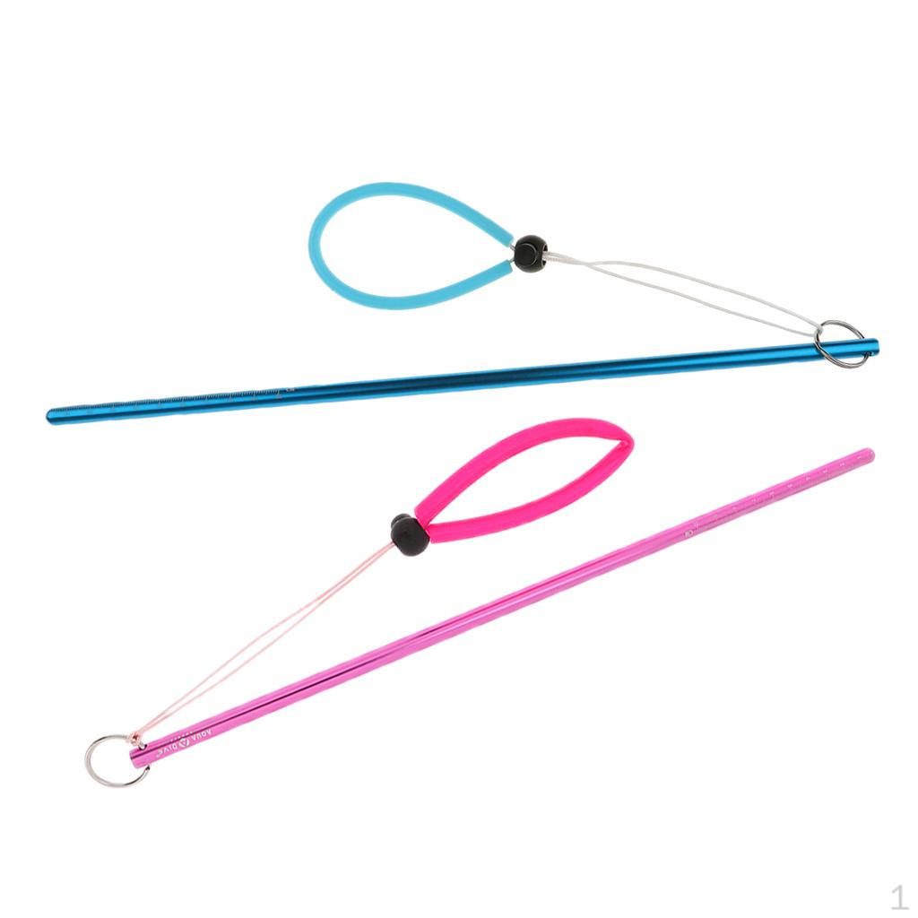 

2 штуки 34 см / 13,4 дюйма Сверхлегкий алюминиевый сплав Подводная охота Подводная палка для лобстеров с ремешком на запястье