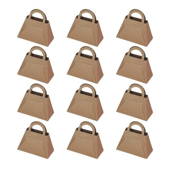 12Pcs Gift Boxes with Handles Paper Gift Box Cookie Dessert Packaging Boxes Bridesmaids Proposal Handbag Boxes for Weddings Parties