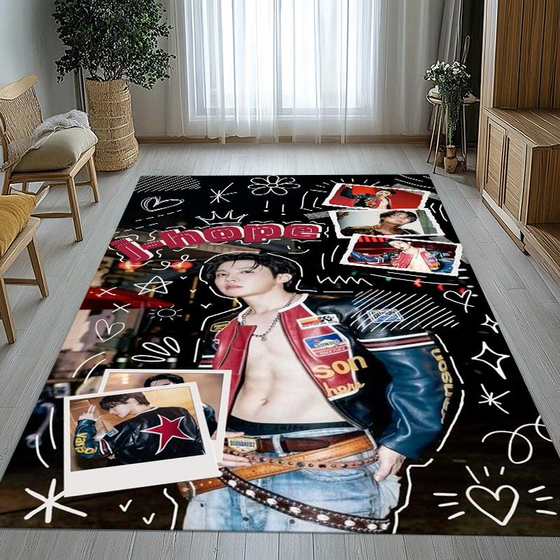 Jung Hoseok J Hope Kpop B-BTS Living Room Non-Slip Area Rug Soft Carpet for Bedroom Kids Playroom Sofa,Home Decor Doormat Gift