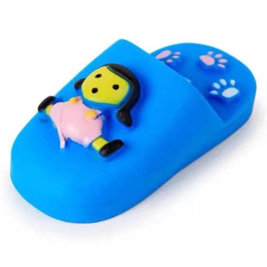 Girl Slipper Dog Chew Toy Bite Resistant Squeaky Simulated Slipper Shoes Pet Toy Boredom Stress Relief Puppies Teething Cleaning Toy