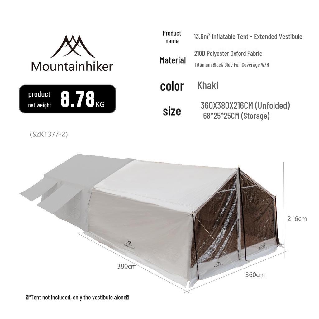 Mountain Guest 13.6 Fully Automatic Inflatable Tent - Oxford Cloth & Black Titanium Canopy for Outdoor Camping