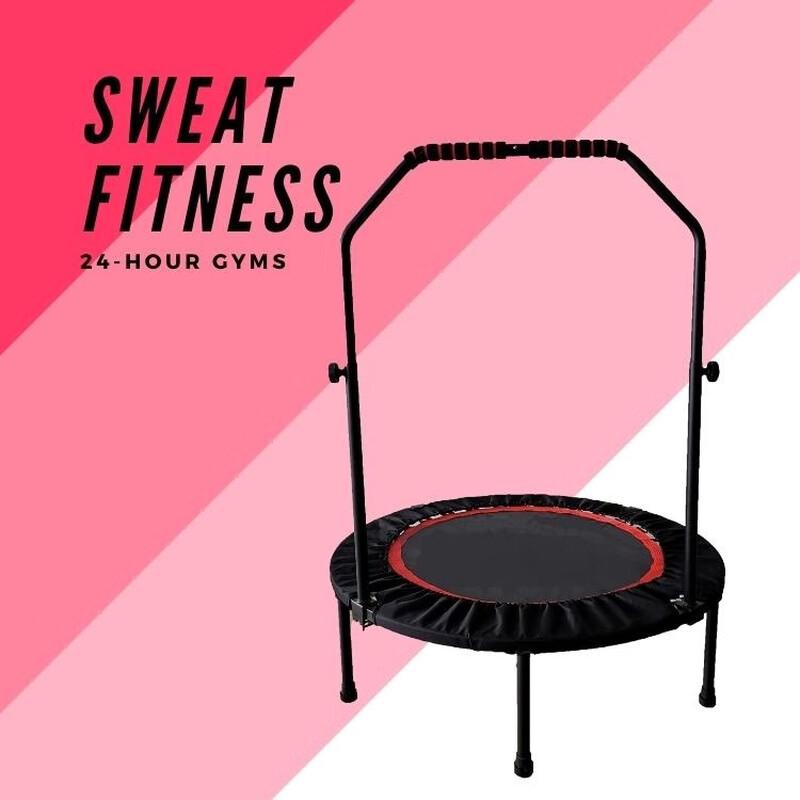 Foldable 40-inch Mini Trampoline with Handrails