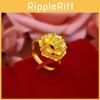 Gorgeous Flower Inspired Gold-plated Peony Ring For Women Elegant Adjustable Jewelry Gift