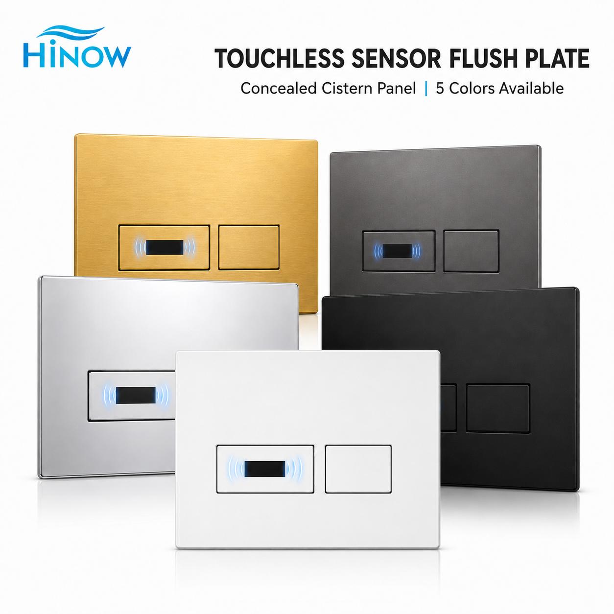 Touchless Sensor Dual Flush Plate for Concealed Cistern, Wall Mounted Toilet Flush Panel with 5 Color Options (Gold,ABS) золотой