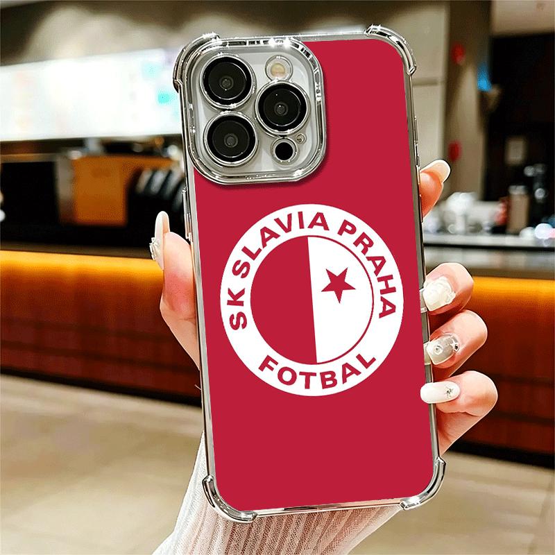 Sk Slavia Praha Czech Republic Soft Phone Case For iPhone 15 16 17 Air 14 Pro Max 16E Plus 13 12 Mini Plating Anti-Fall Fundas