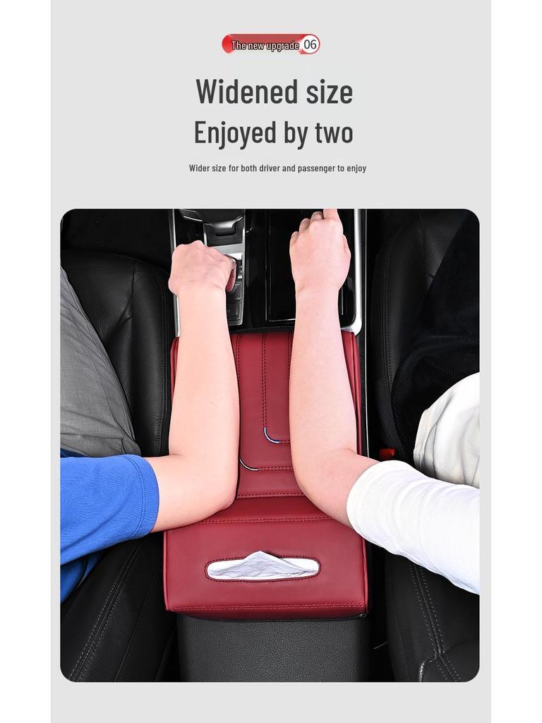 Universell bilarmstödspdyna av minnesskum med hållare för papperslåda