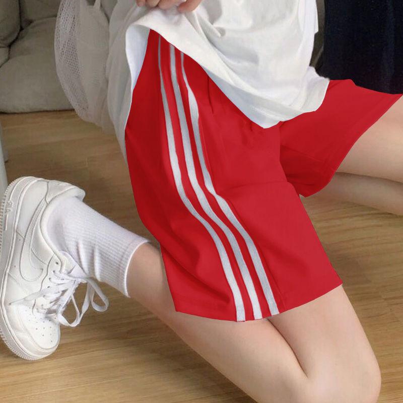 Casual Summer Thin High Waist Women's Wide Leg Sports Shorts - Korean Style Straight Leg Loose Fit