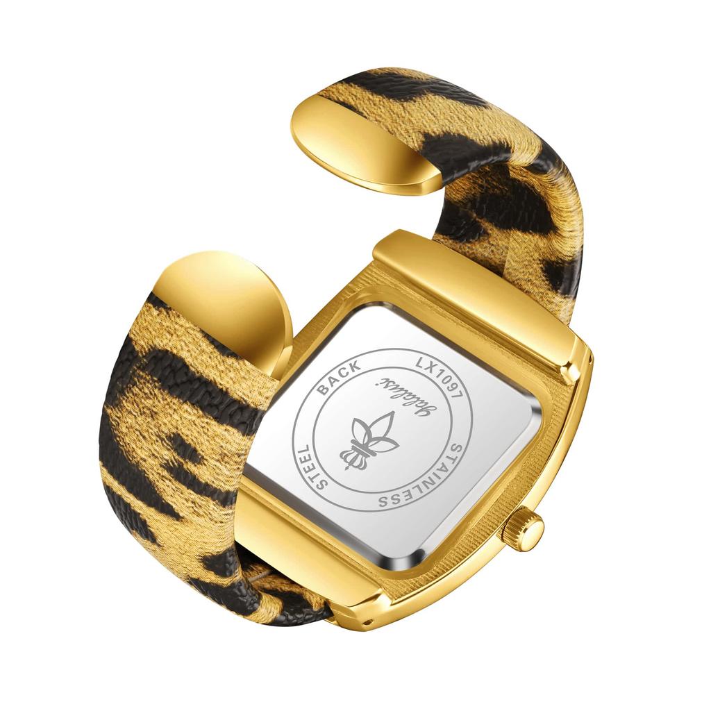 YaLaLuSi Marke Retro Damen-Quarz-Uhr Leopardenarmband Stilvoll und Wild Kostenloses Wischtuch Geschenkbox
