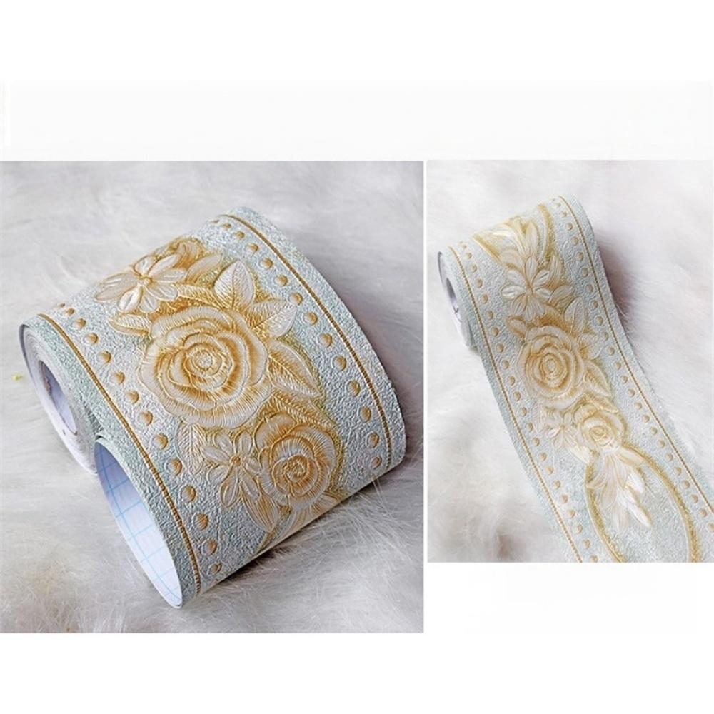 1PC 5M/196.85in 3D Self-Adhesive Skirting Board, PVC Wallpaper Sticker for Living Room, TV Background, Wall Sticker Border