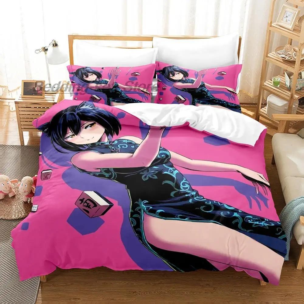 VTuber Ookami Mio Bedding Set Single Twin Full Queen King Size Bed Set Aldult Kid Bedroom Duvetcover Sets 3D Print Kawaii
