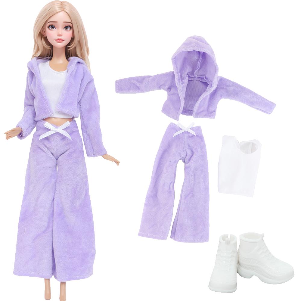 11.5'' Girl Doll Clothes with Shoes Mixed Style Winter Coat Blouse Pants Dress 11.8'' 30cm Doll Boots Accesories Toy