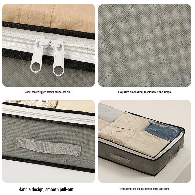 Prachotěsná a vlhkotěsná skládací úložná taška pod postel na přikrývky – Viditelné a multifunkční řešení pro koleje