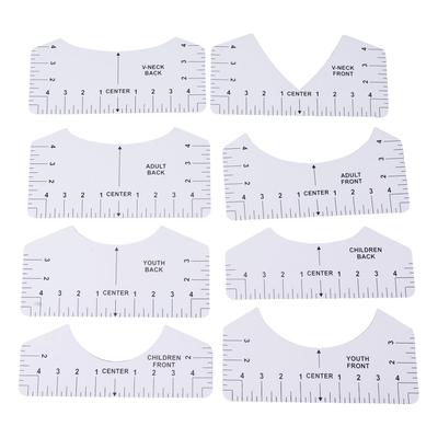8 pezzi Guida righello per magliette in PVC per centraggio abbigliamento Strumento di allineamento per magliette per pressa a caldo