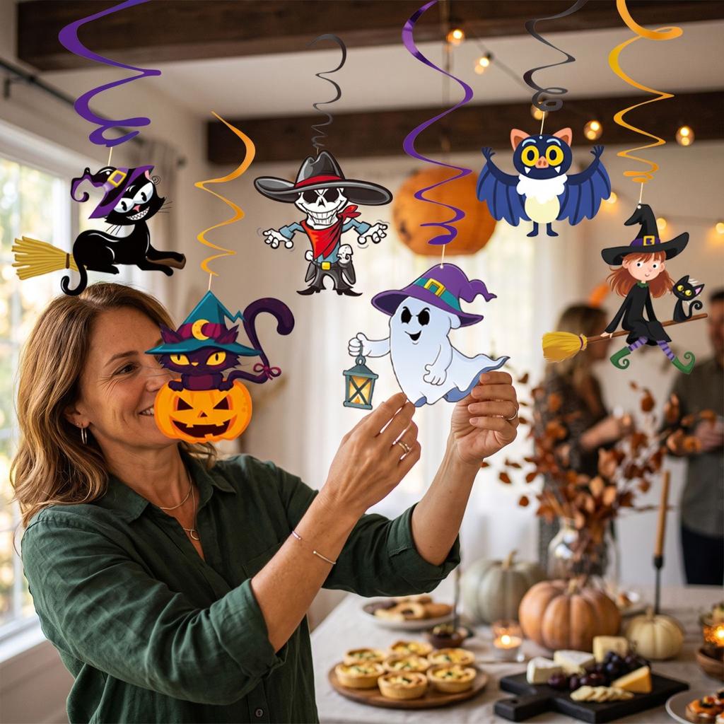 Halloween Hanging Decorations for Themed Party, 6 Pack