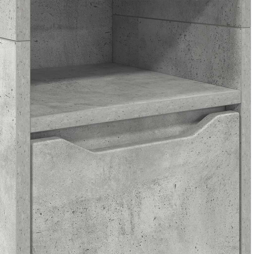 Bathroom Cabinet Concrete Grey 30.5 X 30 X 195 Cm Particleboard