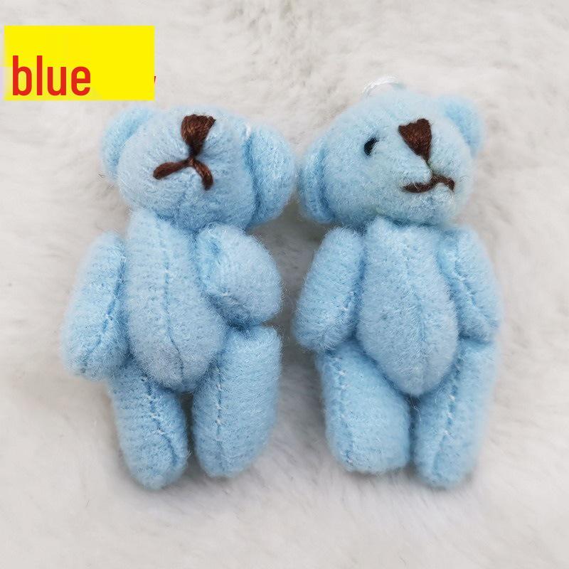 

Мини Шарнирный Брелок Плюшевый Мишка - 4см Плюшевая Игрушка с Аксессуарами для Одежды 4cm синий