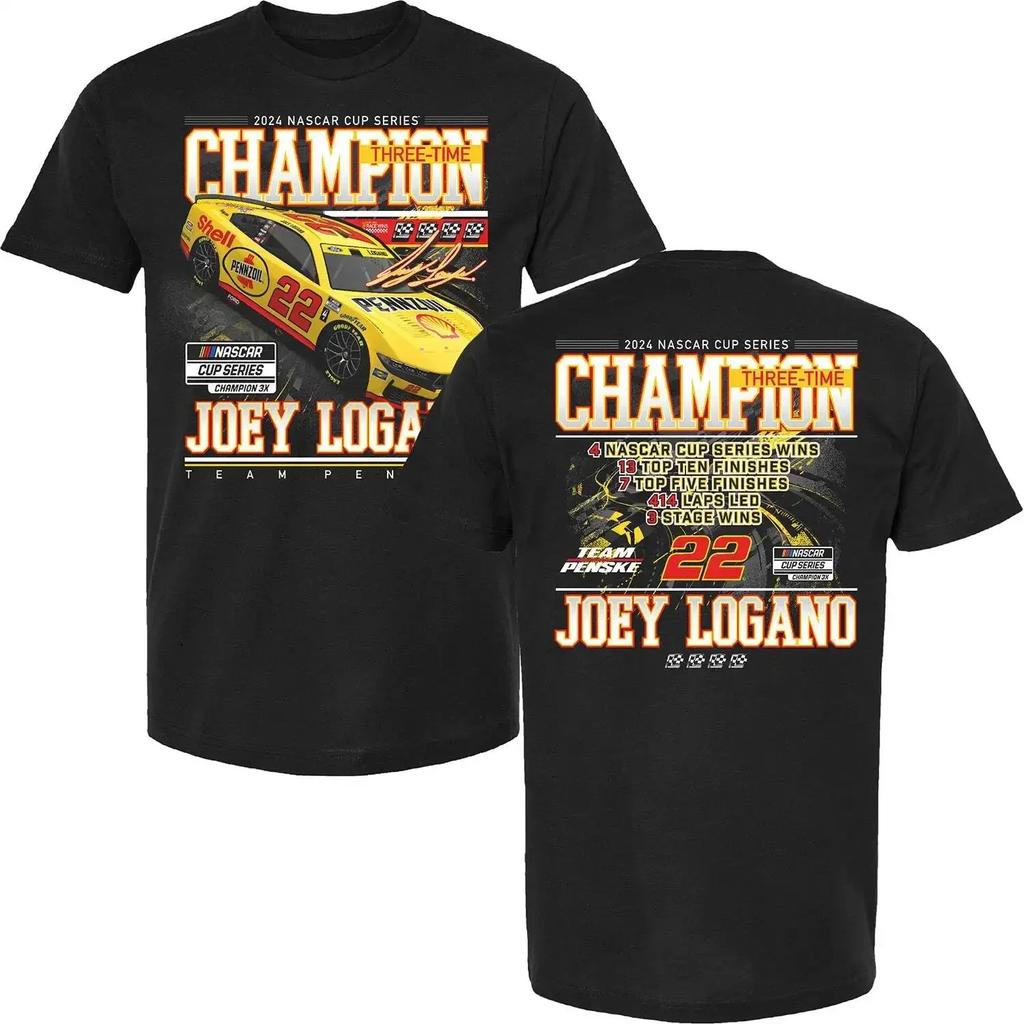 Joey Logano Exclusive NASCARS Cup Series Champion Stats TShirt Black