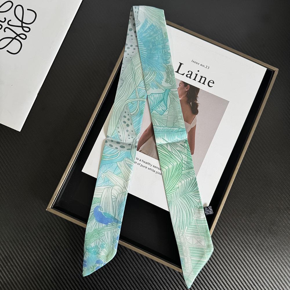 Luxury Cheetah Print Silk-Feel Twill Scarf for Handbag Handles