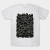 Men Black Print T-shirt Suspicious Cats No-Cut Transfer Paper Print Cotton Tshirt