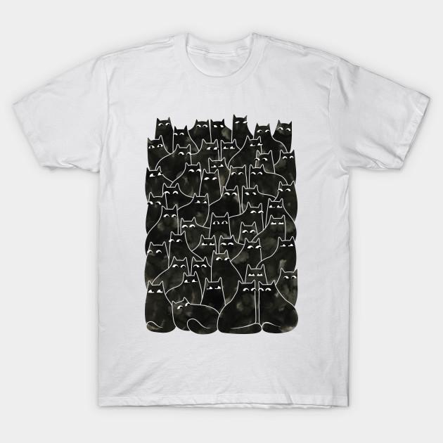 

Men Black Print T-shirt Suspicious Cats No-Cut Transfer Paper Print Cotton Tshirt 2XL білий