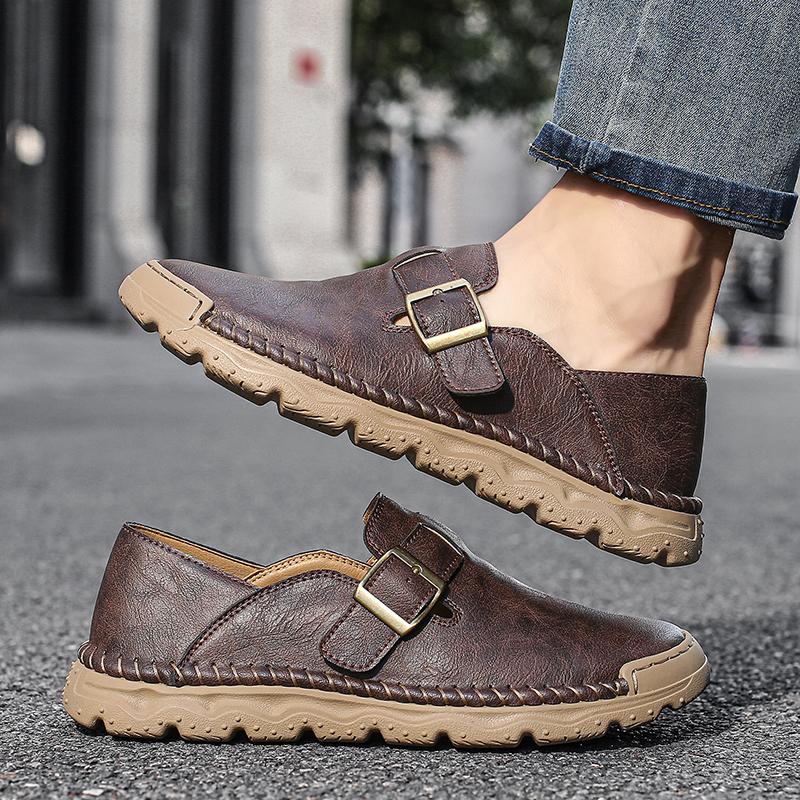 Handmade Casual Leather Shoes Moccasins Men Flats Shoes Large Size 39-48