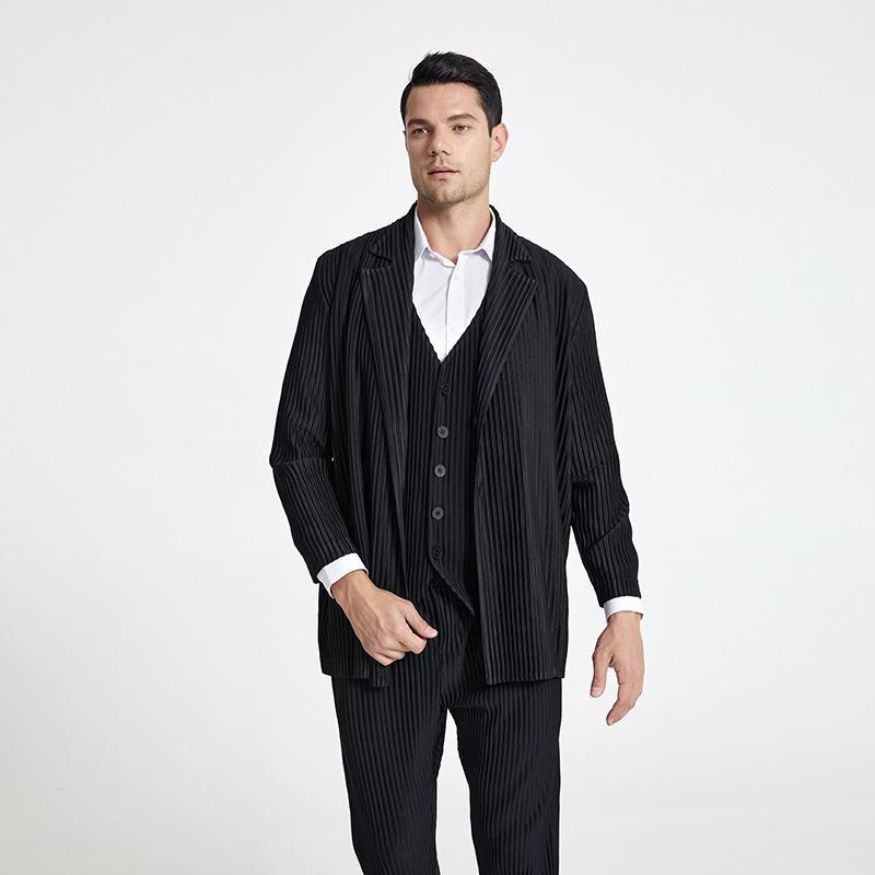 Men's Summer 2021 Pleated Casual Suit Jacket and Trench Cardigan