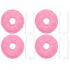 4 Sets Paper Lantern Round Pink Hand Made Hanging Decoration with Metal Support Frame